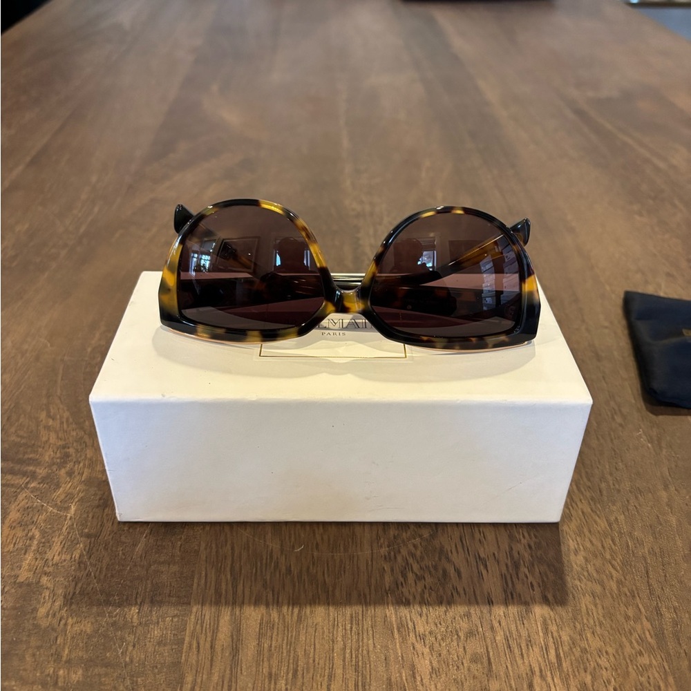 Balmain Tortoise Shell Sunglasses with Dark Lenses